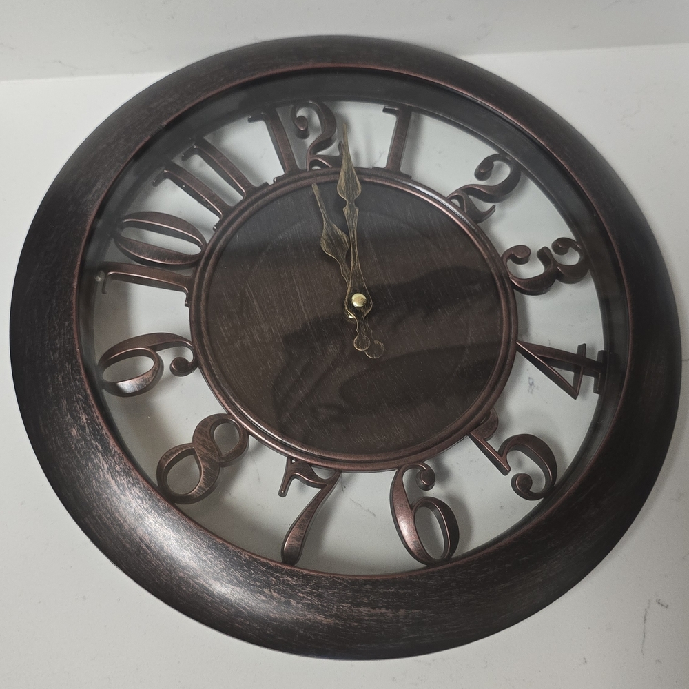 Vintage-Inspired Brown Wall Clock